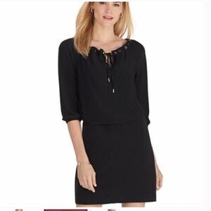 WHBM drawstring collar dress